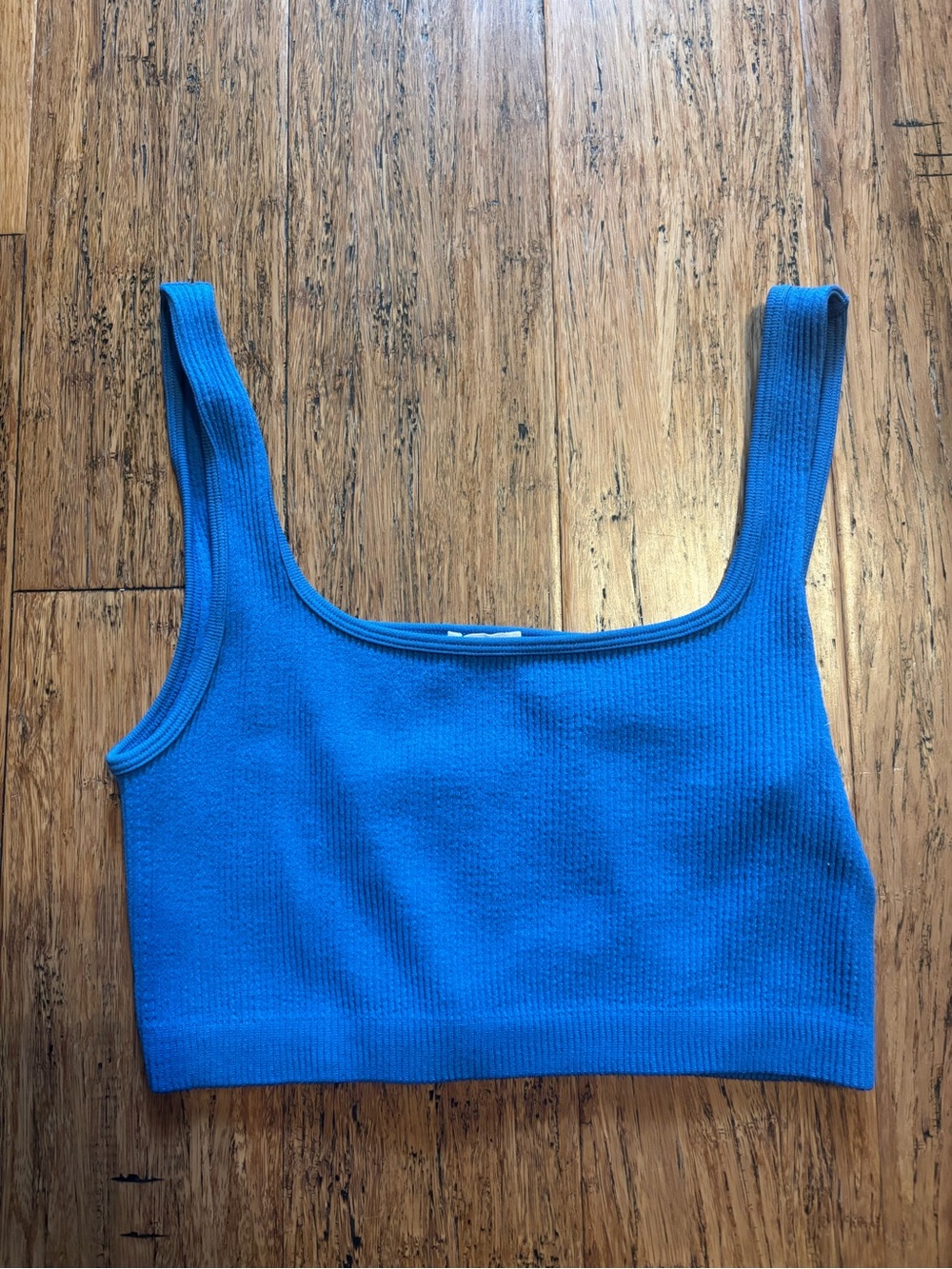 Cotton On Electric Blue Ribbed Cropped Tank / sports bra